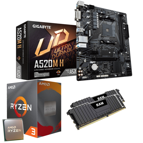 PC Upgrade kit: GIGABYTE A520M H | AMD Ryzen 5 4500 6x 3.60GHz | 16GB DDR4